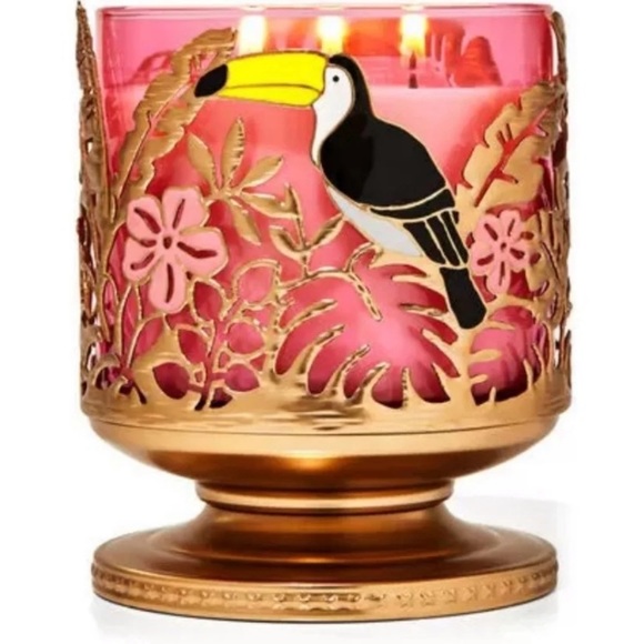 Bath & Body Works Accents Tropical Toucan Gold Tone Bbw Candle